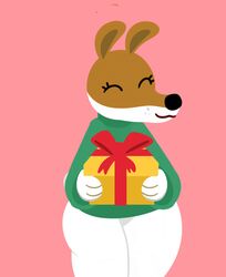 1girls :3 animated anthro ass cute gift looking_at_viewer not_a_furfag olive_(olive_the_other_reindeer) olive_the_other_reindeer wholesome