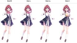 akatsuki_hinata blush bra breast_expansion breasts bursting_breasts bursting_out_of_clothing green_eyes large_breasts omega_labyrinth omega_labyrinth_life pink_ribbon red_hair ribbon school_uniform shoes short_hair skirt small_breasts socks yellow_bra