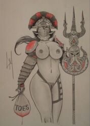 armor big_breasts bottomless female for_honor gladiator gladiator_(for_honor) sirchanceman tagme trident ubisoft