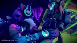 3d animated anthro blowjob no_humans no_sound oral paladins pepper_(paladins) pip_(paladins) tagme twitchyanimation video