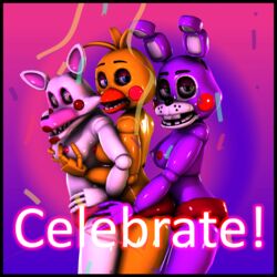 3_girls 3d 3girls 4_fingers 4k absurd_res animatronic bedroom_eyes blue_background blue_eyes breasts bunny bunny_ears chick chicken confetti curvy curvy_body curvy_female curvy_figure disboi215 female_fox five_nights_at_freddy's five_nights_at_freddy's:_sister_location five_nights_at_freddy's_2 five_nights_at_freddy's_3 five_nights_at_freddy's_4 fox fox_ears grey_eyes hourglass_figure hugging lipstick mangle_(fnaf) pink_background pink_nipples pink_panties purple_background purple_body purple_skin rabbit red_nipples robot rosy_cheeks sfm shiny side_boob sideboob skinny skinny_girl small_breasts source_filmmaker swirl text threesome topless topless_female toy_bonnet_(fnaf) toy_chica_(fnaf) white_body white_skin yellow_body yellow_eyes yellow_skin yuri