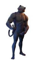 1boy 3d 3d_(artwork) ass balls body_blush dollymolly323 domestic_cat epic_games feet fortnite male male_only meowscles_(fortnite) muscular_male naked penis scars shadow_meowscles_(fortnite) solo tagme