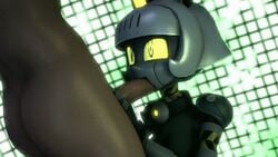 adriandustred all_the_way_to_the_base animated cat_girl catgirl dark-skinned_male deep_throat fellatio human human/robot large_penis looking_at_partner looking_pleasured no_gag_reflex oral oral_sex robo-fortune robot robot_girl skullgirls yellow_eyes