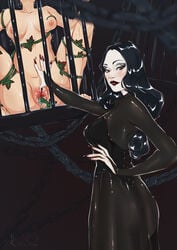 black_hair femdom kirass kirass3 morticia_addams seductive the_addams_family yuri