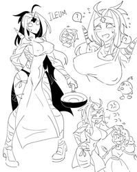 ? apron black_and_white female female_only hourglass_figure ileum_(skullgirls) mask mizudeppou peacock_(skullgirls) skullgirls