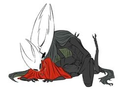 aged_up anthro brother_and_sister cape carapace cloak hollow_knight hollow_knight_(character) hornet_(hollow_knight) horns incest insectoid keeyitlowkey large_penis larger_male mask no_humans red_cape sex siblings size_difference smaller_female straight vaginal_penetration