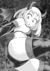 ass breasts lingerie my_hero_academia nstime23 ochako_uraraka succubus