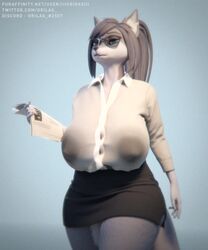 1girls 3d animated anthro areolae big_breasts blender bouncing_breasts breasts canine female female_only furry hilwu iii_oridas_iii large_breasts nipples no_bra no_sound see-through see-through_clothing solo video