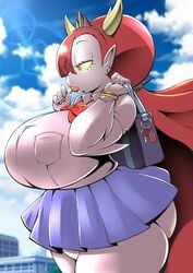 1girls ass bbw bowtie bracelet breasts clothed clothing cocco disney disney_channel ear_piercing female female_only fully_clothed hekapoo huge_ass huge_breasts humanoid lollipop long_hair massive_breasts pierced_ears pointy_ears red_hair school_uniform sexually_suggestive side_view skirt solo solo_female standing star_vs_the_forces_of_evil student thick_legs thick_thighs thunder_thighs uniform voluptuous white_skin wide_hips