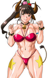 breasts brown_hair cow_girl cowgirl_position furry hair horns legs legs_up manabe_jouji muscular