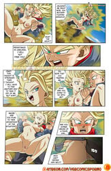 1boy 1girls ass ass_visible_through_thighs blush boner breasts caulifla clothed_male_nude_female comic comic_page dragon_ball dragon_ball_super drah_navlag english_text fighting future_trunks horny imminent_sex nipples nude nude_female outerwear page_11 page_number pussy super_saiyan super_saiyan_2 trunks_briefs vagina vercomicsporno