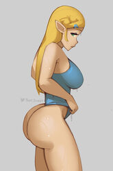 1girls ass ass_focus bimbo blonde_hair blue_eyes breath_of_the_wild disinterested dripping_wet emotionless expressionless female female_focus female_only huge_ass humanoid looking_at_viewer phat_smash pointy_ears princess_zelda simple_background solo solo_female solo_focus swimsuit the_legend_of_zelda thick_thighs wet wet_clothes wide_hips zelda_(breath_of_the_wild)