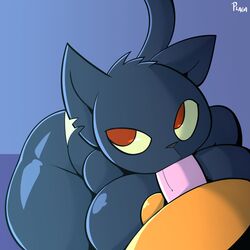 anthro balls big_breasts breasts feline fellatio female female_focus gregg_(nitw) mae_borowski male night_in_the_woods oral penis plaga thick_thighs thighs video_games wide_hips