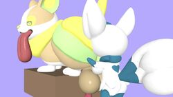 3d animated ass_spread big_balls big_tongue boobs canine_penis face_in_ass female huge_butt licking licking_anus male meowchan meowstic nintendo no_humans no_sound pokemon rimming rimming_male tagme tongue_out video yamper