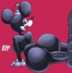 1boy 1boy1girl 1girls anon anus big_ass big_breasts big_ears bubble_butt disney faceless_male furry huge_cock laying_down long_penis looking_back mickey_mouse_shorts minnie_mouse mouse on_side snesti vaginal_penetration