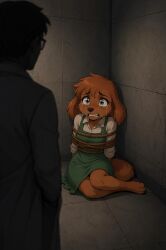ai_generated brown_body canine furry_female possession scared_female scp-963 scp_foundation