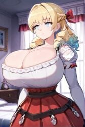 ai_generated blonde_hair blue_eyes female huge_breasts scarlett_(unicorn_overlord) unicorn_overlord