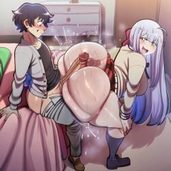 1boy 1girls ai_generated ass bed bedroom breasts cloud115599 cock curvaceous curvaceous_body curvaceous_female curvaceous_figure curves curvy curvy_body curvy_female curvy_figure curvy_hips female gabriel_dropout huge_ass huge_cock huge_penis indoors looking_back male male/female novelai penis penis_on_ass raphiel_shiraha_ainsworth sitting_on_bed smile smiling smiling_at_partner sweat sweatdrop sweaty_ass sweaty_butt thick thick_ass thick_butt thick_hips thick_thighs twerk twerking twerking_on_dick voluptuous voluptuous_body voluptuous_female wide_hips wide_thighs