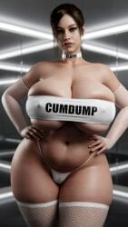 1girls 3d breasts claire_redfield female female_focus female_only large_breasts light-skinned_female light_skin looking_at_viewer resident_evil solo thethiccart thick_thighs thighs wide_hips