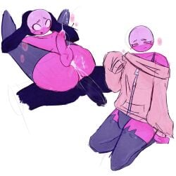 1boy 1boys 1femboy anal_sex anon anonymous big_penis black_body black_stockings black_undershirt countryhumans cum_in_ass cumming femboy femboysub heart_bubbles holding_legs_up joke_art legs_up pink_body poland_(countryhumans) red_body shit_posts sleeves_past_wrists soft_ass stockings suna_chan yellow_hoodie