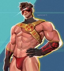 bara bulge cyclops_(marvel_rivals) cyclops_(x-men) male male_only marvel marvel_rivals muscular muscular_male solo speedo