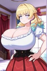ai_generated blonde_hair blue_eyes female huge_breasts scarlett_(unicorn_overlord) unicorn_overlord