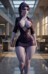1girls 2026 3d ai_generated ai_video aistuffo animated big_breasts blue_hair blue_skin book breasts breasts_out cleavage dark_hair desk earrings exposed_breasts exposed_nipples female female_only gorgeous high_quality hips hips_wider_than_shoulders indoors large_breasts legs looking_at_viewer makeup muscular_thighs necklace nipples nipples_outside office office_lady open_clothes overwatch ponytail revealing_clothes secretary semi_nude shorter_than_20_seconds slim_waist smooth_skin solo sound tagme thick_hips thick_thighs thighs uncensored uncensored_nipples video waist walking walking_towards_viewer widowmaker yellow_eyes