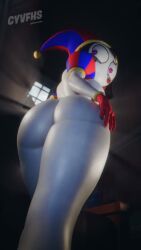 1girls 3d 3d_animation animated ass ass_focus big_ass breathing cyvfhs female female_only fortnite gloves jester jester_hat moaning nude nude_female pomni_(the_amazing_digital_circus) rear_view shaking_ass shaking_butt solo solo_female sound sound_effects tagme the_amazing_digital_circus twerking video white_body