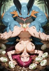 ai ai-created ai_art ai_assisted ai_generated beastiality completely_naked completely_naked_female completely_nude completely_nude_female egg egg_birth female_human female_human/male_pokemon game_freak giving_birth greymaker jessie_(pokemon) male_pokemon male_pokemon/female_human naked naked_female nintendo nude nude_female pokemon pokemon_(anime) pokemon_(creature) pokemon_(species) pokemon_anime pokemon_character pokemon_egg pokemon_trainer pokephilia spreading_pussy stable_diffusion swampert team_rocket uncensored upside-down
