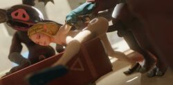 1girls 2boys 3d 3d_animation ambiguous_penetration arms_pulled_back blonde_hair blueberg bokoblin braid breath_of_the_wild crown_braid female female_focus female_penetrated from_behind light-skinned_female light_skin monster nintendo pointy_ears princess_zelda sex sex_from_behind short_hair sound tagme tears_of_the_kingdom the_legend_of_zelda video zelda_(breath_of_the_wild) zelda_(tears_of_the_kingdom)