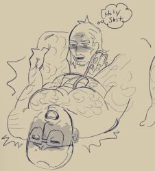 2026 arm_hair blush blush_lines blushing cecil_stedman chest chest_hair closed_eyes completely_naked completely_nude cyborg donald_ferguson english english_text glasses hair invincible invincible_(comics) invincible_(tv_series) jirichi_ laying laying_on_back leg_hair legs legs_apart legs_spread naked no_visible_genitalia nude open_eyes open_mouth saliva saliva_string saliva_trail scar short_hair simple_background spread_legs tears text wireplay wires