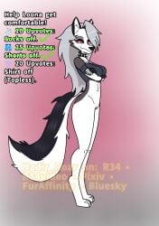 anthro canine female furry girl hellhound helluva_boss interactive loona loona_(helluva_boss) nadir_roar shirt strip_game wolf