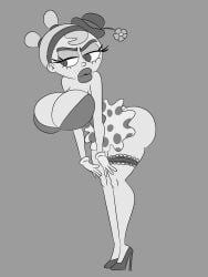 bimbo bimbofication bimbofied black_and_white mandy_(billy_and_mandy) maxtlat solo solo_female tagme the_grim_adventures_of_billy_and_mandy