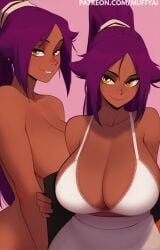 ai_generated bbw bleach breast female female_only huge_breast mature_female purple_hair shihouin_yoruichi