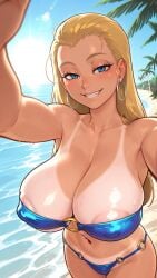1girls 2d 2d_(artwork) abs ai_assisted ai_generated areola areolae bent_over big_breasts bikini bikini_bottom bikini_top blonde blonde_female blonde_hair blue_bra blue_eyes blue_panties breasts digital_drawing_(artwork) digital_media_(artwork) female female_focus female_only hi_res high_quality high_resolution highres light-skinned_female light_skin long_hair looking_at_viewer nipples palm_tree panties presenting_breasts roxxy_(summertime_saga) smile smiling summertime_saga sunrise tanline tanlines teenage_girl teenager thick_thighs underboob wienergens