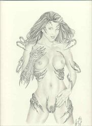 1girls female female_only michael_bailey monochrome sara_pezzini solo tagme top_cow witchblade