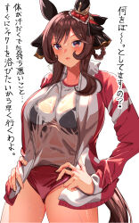 breasts female gentildonna_(umamusume) smoke_klll sweat umamusume
