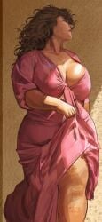 beautiful big_breasts boobs boobs_bigger_than_head breasts brown_hair brunette chubby chubby_female fat_breasts female female_only huge_breasts large_breasts leg natural_breasts nonsexual pepedraws pretty reference_image_at_source shiny shiny_skin solo solo_female thick thick_legs thick_thighs wavy_hair