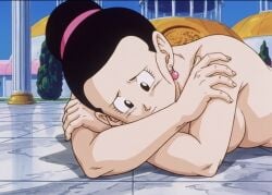 chichi chichi_(majin_buu_saga) dragon_ball dragon_ball_z nervous
