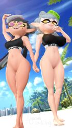 2girls 3d a_normal_inkling ai_assisted ai_generated anormalinkling beach beauty_mark big_breasts black_hair blacked blacked_clothing blinking bottomless callie_(splatoon) censored circular_glasses cousins curvy curvy_female day daytime edit facial_markings female female_only grabbing grok holding_hands huge_breasts huge_thighs large_aereola large_breasts light_skin light_skinned_female long_hair looking_at_partner marie_(splatoon) mole mole_under_eye multicolored_hair multiple_females multiple_girls nintendo outdoors public pussy sfm short_hair small_breasts small_nipples small_thighs smile source_filmmaker source_filmmaker_(artwork) splatoon splatoon_(series) sports_bra squid_sisters standing sunglasses_on_head tagme tan_skin tan_skinned_female tanned_female tanned_skin tentacle_hair thighs white_hair yellow_eyes