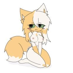 :3 belly belly_button boobs cat catgirl female female_only hidden_genitals hidden_pussy kit_community kit_community_v2 mika_kit milf orange_and_white orange_fur orange_hair smile white_fur white_hair