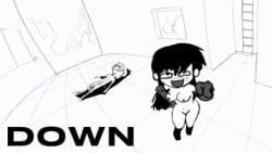 1boy 1girls after_sex animated animated_gif areolae big_breasts black_hair breasts chainsaw_man dancing denji_(chainsaw_man) drained exhausted female gif looking_at_viewer lying lying_on_back lyrics male meme mexico_alien nipples notsafe4marcus nude nude_female text thick_thighs tired wide_hips yoru_(chainsaw_man)