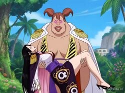 ai_generated amazon_lily animated animation big_breasts black_hair boa_hancock carrying carrying_another fat_female french_kiss french_kissing gif jabbaman58 kissed kissing nonconsensual one_piece out_cold passed_out power_dynamic sleeping sweet_pea tagme tongue tongue_kiss unconscious woman_only