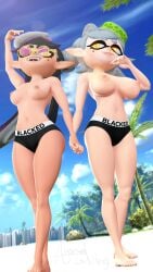 2girls 3d a_normal_inkling ai_assisted ai_generated anormalinkling beach beauty_mark big_breasts black_hair blacked blacked_clothing blinking callie_(splatoon) circular_glasses cousins curvy curvy_female day daytime edit facial_markings female female_only grabbing grok holding_hands huge_breasts huge_thighs large_aereola large_breasts light_skin light_skinned_female long_hair looking_at_partner marie_(splatoon) mole mole_under_eye multicolored_hair multiple_females multiple_girls nintendo nipples outdoors panties public sfm short_hair small_breasts small_nipples small_thighs smile source_filmmaker source_filmmaker_(artwork) splatoon splatoon_(series) squid_sisters standing sunglasses_on_head tagme tan_skin tan_skinned_female tanned_female tanned_skin tentacle_hair thighs topless topless_female white_hair yellow_eyes