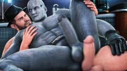 bara big_penis censored chris_redfield cock dick domredsins gay male male_only mr_x muscular muscular_male penis resident_evil