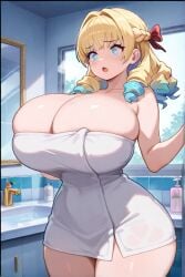 ai_generated blonde_hair blue_eyes female huge_breasts scarlett_(unicorn_overlord) unicorn_overlord