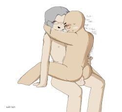 2boys arm_on_shoulder bald bald_male biting_own_lip breath_cloud chibi_style cock_in_ass consensual consent dick_in_ass drooling eyes_closed facing_another facing_each_other glasses grey_hair hand_on_head hi_res holding_back_orgasm male_only miitopia moaning moaning_in_pleasure naked no_clothes old_male old_man_yaoi pixel_art sensitive shaded smiling smiling_at_partner submissive sweat text trembling trembling_for_pleasure watermark white_background