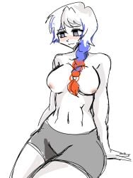 boobs breasts countryhumans countryhumans_girl cute embarrassed female female_focus female_only gray_eyes long_hair muscular_female russia_(countryhumans) shy tits topless topless_female vripgh