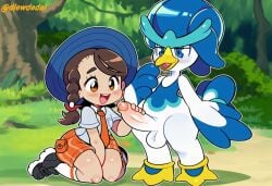 1boy 1girls ai_assisted ai_generated dlewdedai handjob juliana_(pokemon) kneeling pokemon pokemon_sv pokephilia quaxwell