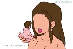 animated breasts bust_portrait ceilingsocket digital_media featureless_face female female_on_male female_pred head_first holding_in_hand human human_on_human larger_female looking_pleasured male male_prey naked nudity oral_vore penis pushing_in size_difference smaller_male sound sound_effects swallowing tagme video vore